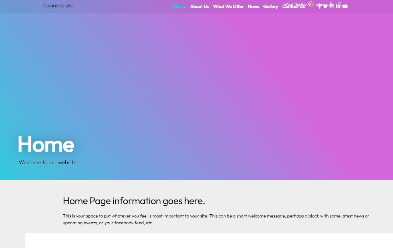 core_site demo site with the Emergence theme